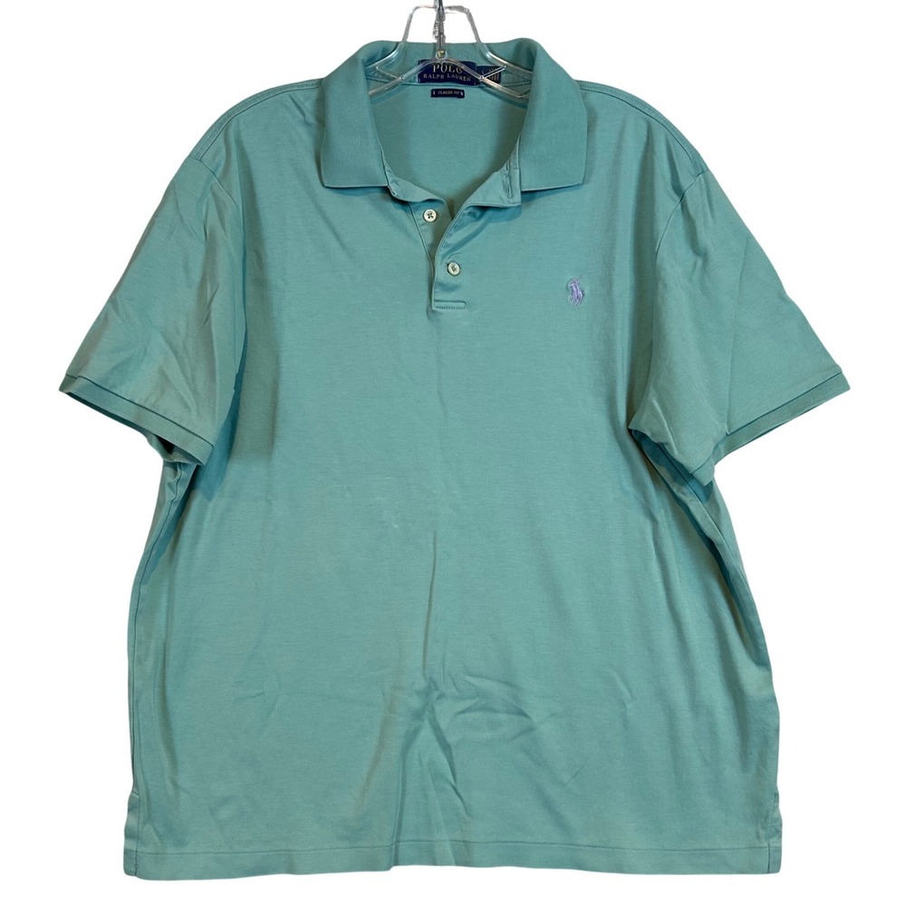 Polo Ralph Lauren Mens Classic Fit Mint Green Short Sleeve Polo Shirt L Coastal